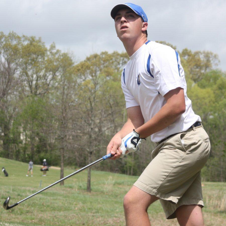 (Photo Courtesy of John Davis/Oxford Citizen)
OHS junior golfer Beau Ryals watches a ball sail after his swing.  Ryals and the Chargers finished second at the state tournament, but have a lot to look forward to next year, with many returning starters.