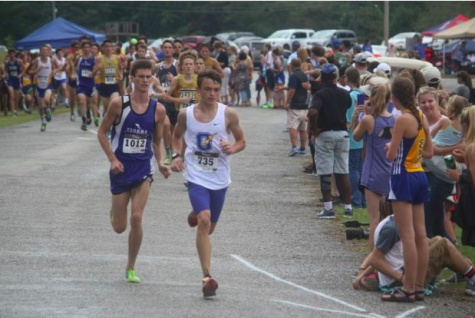 Senior Kyle Rock runs in the Saltillo Invitational 5K.