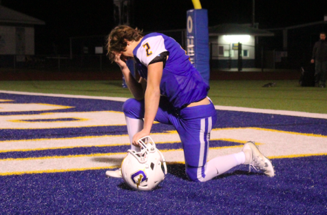 Junior wide receiver Preston Perkins reacts to defeat. The Chargers fell 41-0 to West Point.