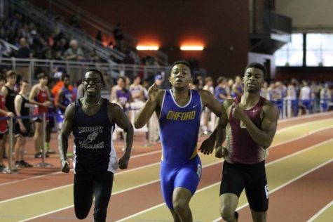 Senior Kenard Harris runs in the 400 meter dash.