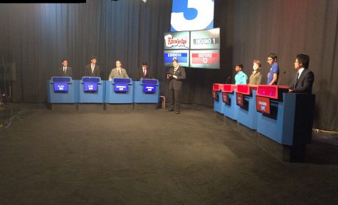 Seniors Nitin Ankisetty, Tycho Jenkins, Shawn Chao, and junior Anish Ravishankar participate in the Memphis Knowledge Bowl competition last December. The competition will be aired Jan. 14 at 9 a.m. on WREG Channel 3.