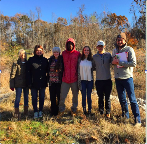 Environmental Science teacher Angela Whaley poses with her Field Experiences class during one of their field trips.