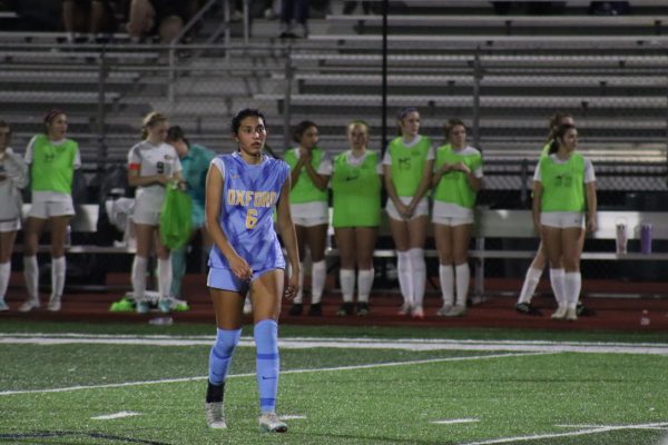 Junior Sonia Sanodval makes her way down the field preparing to go after the ball. Sanodval played central midfielder for the Chargers this season.