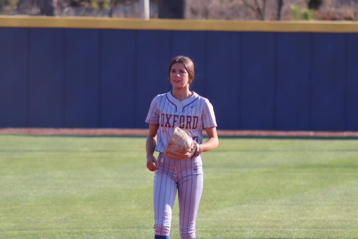 Senior+Madi+Jones+warms+up+for+the+Lady+Chargers%E2%80%99+game+against+the+South+Panola+Tigers.+Jones+leads+the+team+in+home+runs+with+her+home+run+on+Feb.+20+in+their+game+against+Pontotoc.